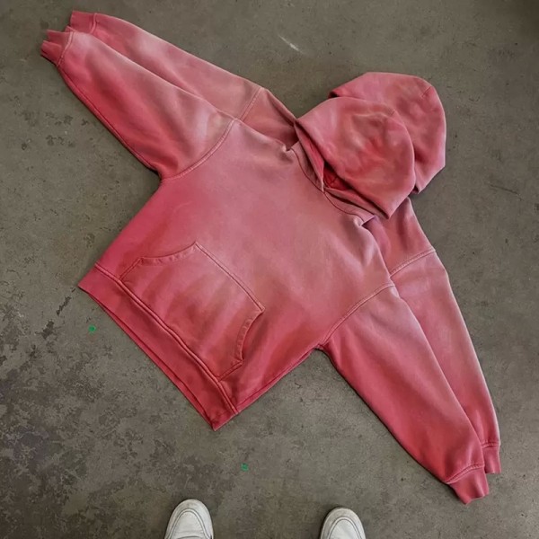 Splicing Blank Loose Custom Made Hoodies Acid Wash Oversize Street Wear