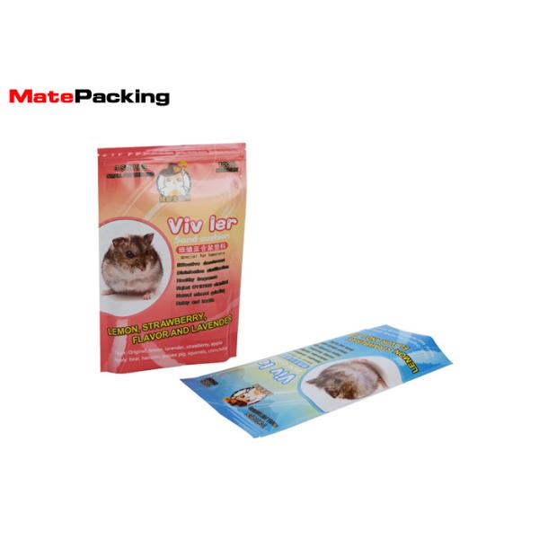Custom Logo Printed Pet Food Packaging Bags Three Side Seal Bag With Zipper