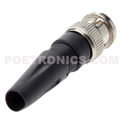 BNC-MRB01 Weldless BNC Male Connector With Strain Relief Rubber Boot