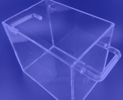 Cuboid Container Quartz Urn Clear Cube Size One Side Open Hardened