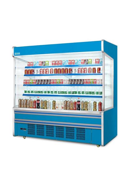 Equipamento de refrigeração aberto do refrigerador de Multideck do fruto da cor do preto do hipermercado