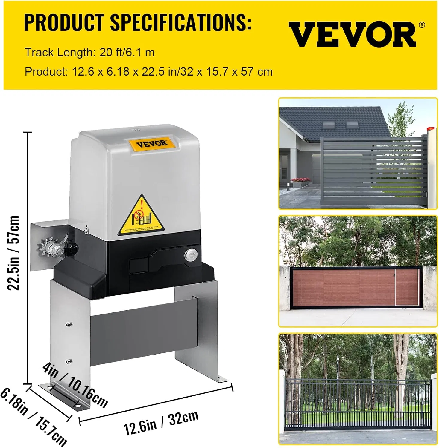 Heavy Duty 600kg Max Gate Weight IP65 Waterproof Sliding Gate Motor with 12m/Min Load Speed