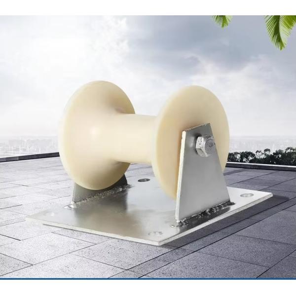 Flat Plate Nylon Wheel Cable Roller Aluminum Pulling Cable Guide Roller For Electrical Power Industry
