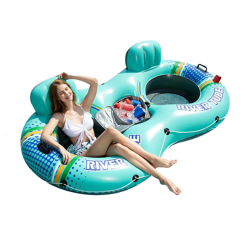 Custom Inflatable Floating Raft Double Lounge Chair Mesh Water Float Bed Pool Mattress