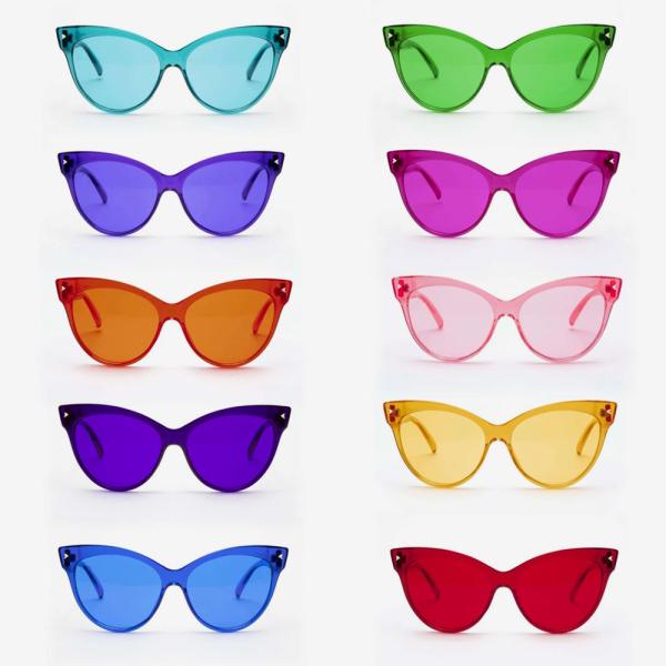 Cateye Color Tinted Glasses Plastic Glasses Party Eyewear Cosplay Props
