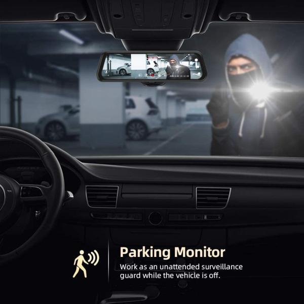 1080P 7 inch RoHS Mirror Dash Cam Front And Rear Waterproof Backup