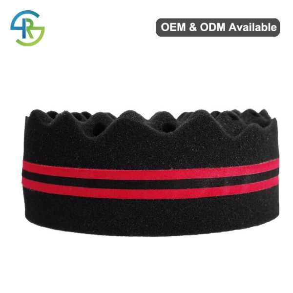 Wave Shaped Afro Sponge Brush OEM Barber Hair Brush Sponge Customized