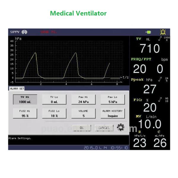 ICU Medical Portable Hospital Ventilator Machine For Breathing Assistance