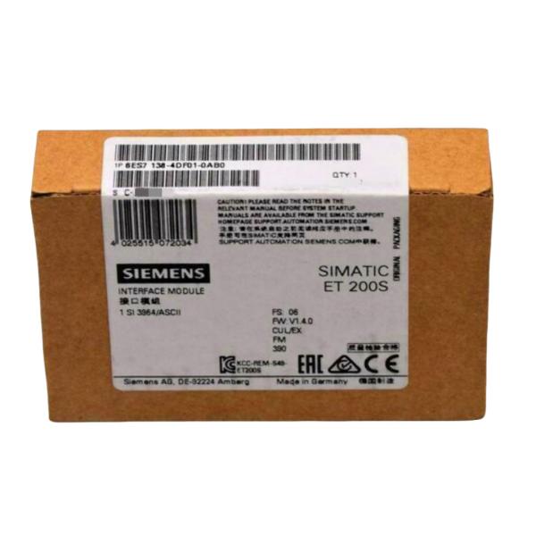 SIEMENS 6ES7138-4DF01-0AB0 SIMATIC DP, ELECTRONICS MODULE FOR ET 200S, 1 SI SERIAL INTERFACE 1-CHANNEL, 15 MM WIDTH