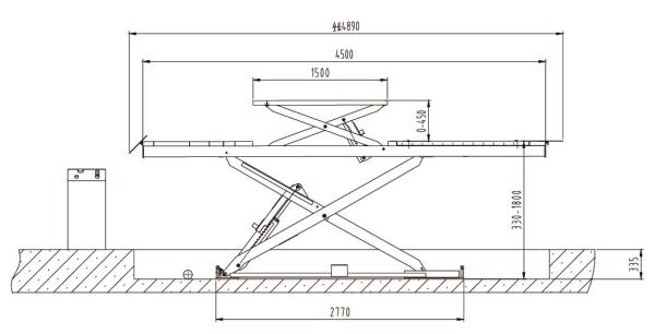 Hydraulic 3.5 Ton Garage Car Scissor Lift 1800mm Double Level Scissor Alignment Lift