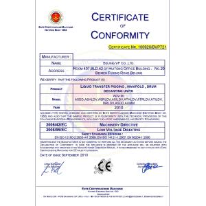 Beijing Vp Co., Ltd. Сертификации