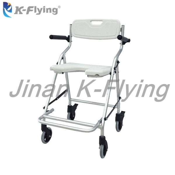 Movable Aluminum Foldable Elderly Disabled Commode Shower Chair