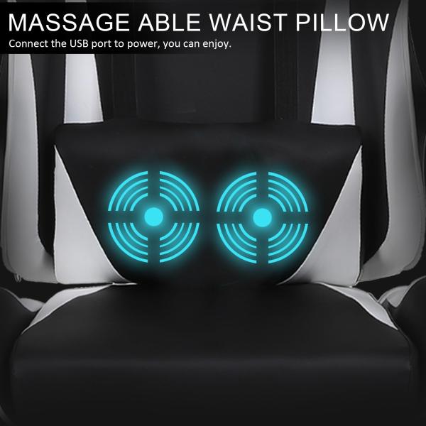 Iron High Back Racing Style Ergonomic Gaming Chair with Lumbar Support and Footrest