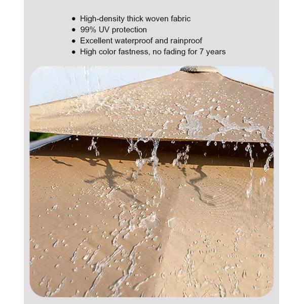 360 Degree Rotating Offset Patio Umbrella with LED Light Your Garden's Ideal Choice