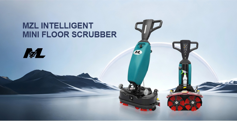 Compact Walk-Behind Floor Scrubber Dual 250MM Brushes 80 Mins Runtime
