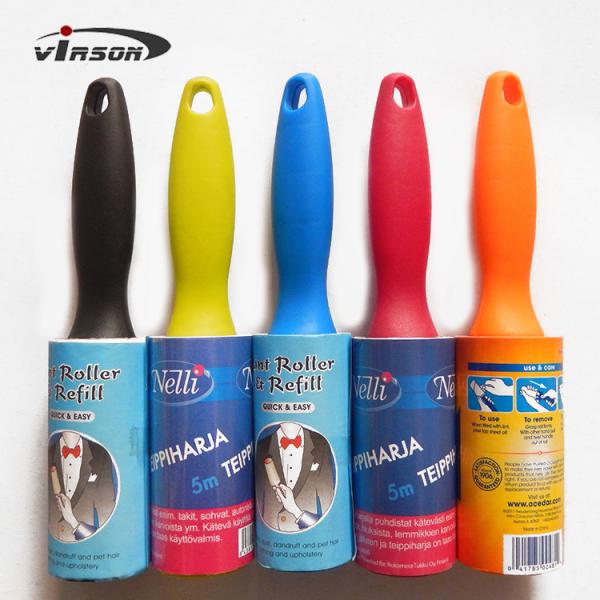 Colorful Handle Disposable Sticky Plastic Lint Roller For Cleaning Clothes Cleaning Pets Hair Cleaning Carpet