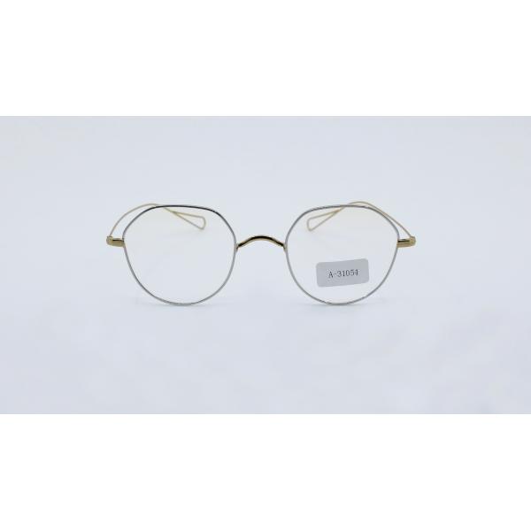 Two tone gold silver optical frame light weight metal eyeglasses fashion clear lens for Women