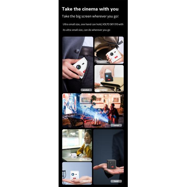 010 Smart Phone Projector Pocket Outdoor Wifi Smart Android  Battery  Projector