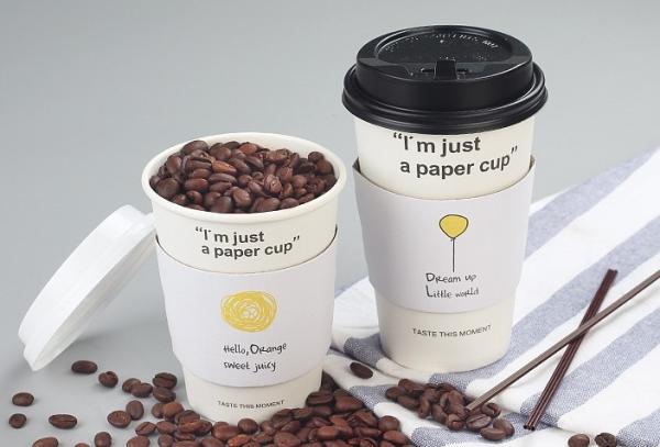 Single / Double Wall Paper Coffee Cup Sleeves , Personalized Coffee Sleeves Wedding