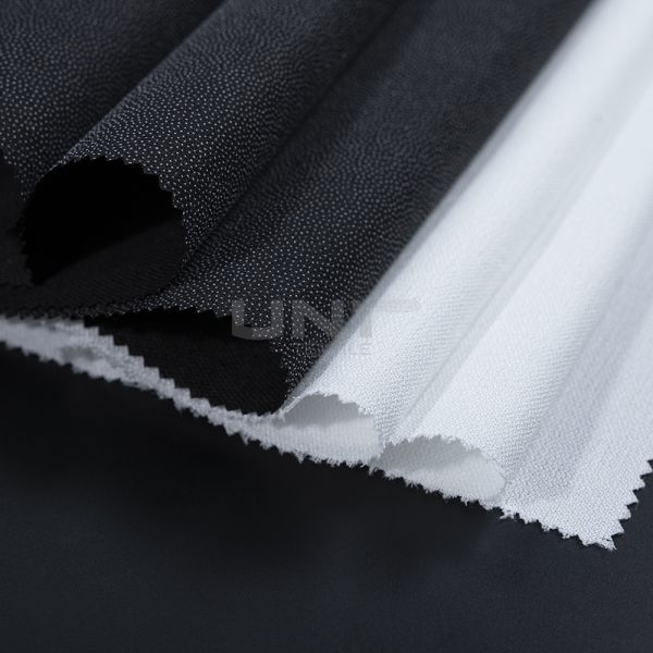 Double Dot Coating Twill Weave Interlining and Twill Weave Fusible Interlining with Polyester Spandex Blend and Dry Cleaning Resistant for Garments