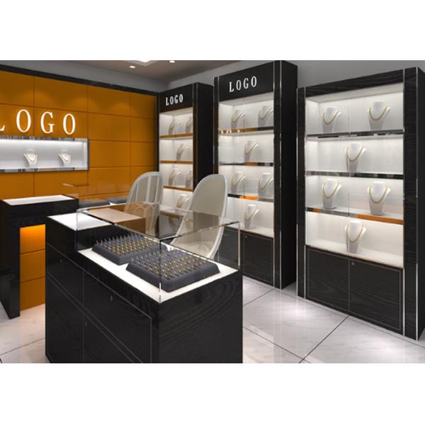 Специально изготовленные зеркальные черные стеклянные ювелирные шкафы / ювелирные шкафы розничной торговли