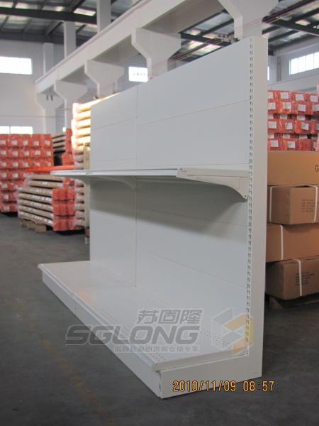 O shelving branco da gôndola do retalho da parte traseira de Slatwall para a corrente compra/loja