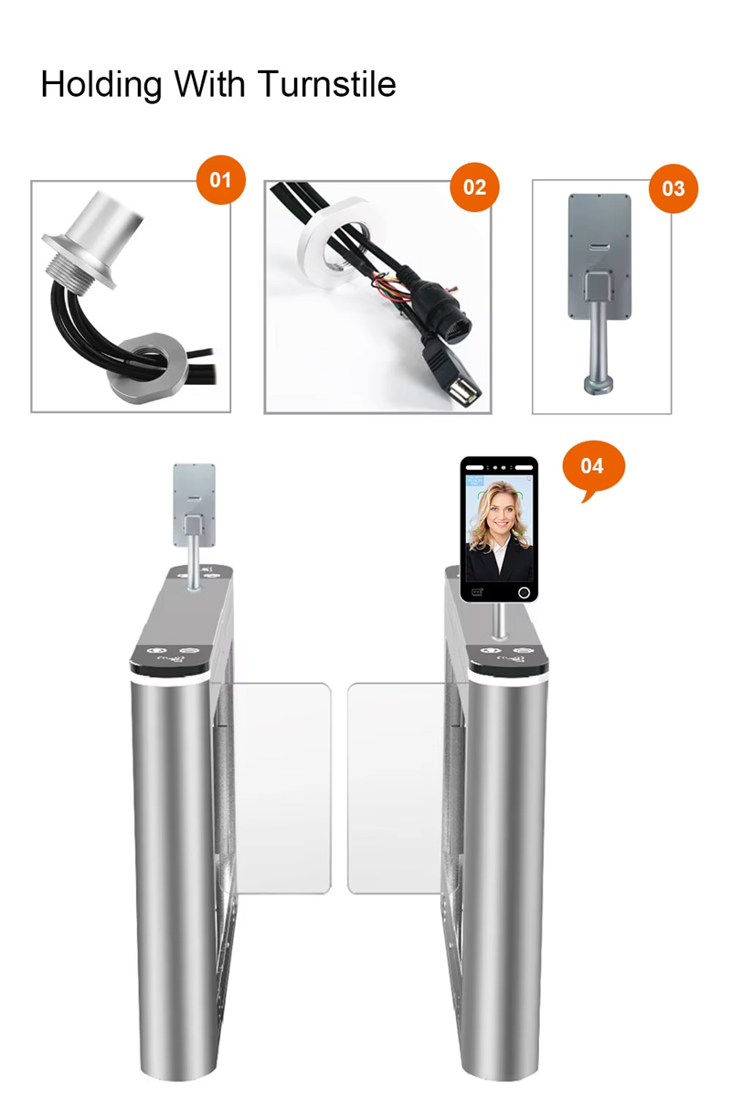 10.1 Inch IPS Screen Biometric Time Attendance Machine Face Recognition Camera IP65 Waterproof Door Lock Access Controlace
