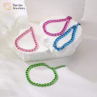 Homens coloridos de aço inoxidável personalizados das mulheres do bracelete de corrente de Cuban Link da joia