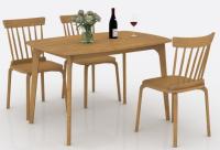 Mesa de comedor de madera pintada a mano