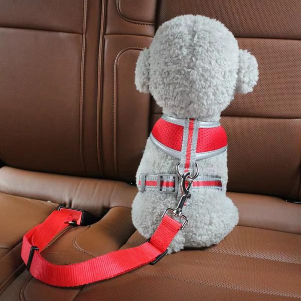 Cinturão de segurança de nylon ajustável Leash Pequeno Cão Médio Cinturão de segurança de carro