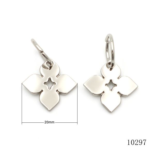 Silver Custom Metal Key Chains Flower Metal Bag Tag Eco Friendly