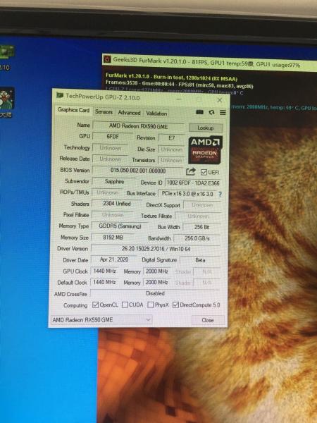 PCWINMAX Radeon RX 590 8GB GDDR5 256Bit 1440MHz 2304SP PCI Express 3.0 OEM Gaming Graphics Card