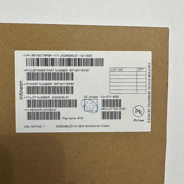 IRF7401TRPBF  INFINEON N-Channel MOSFET  SO-8 20V 5.7A low on-resistance, high current handling, and efficient switchin