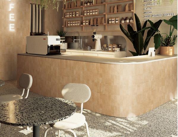Non-Slip Ceramic Wall Tiles 400x800mm Light Brown AAA Grade