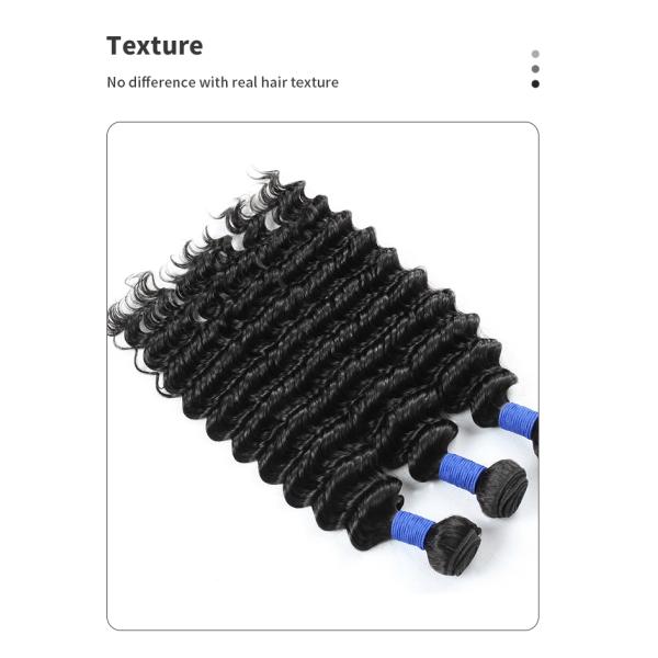 50.8cm 20 Inch Human Hair Bundles Deep Wave Human Hair Weave True To Length