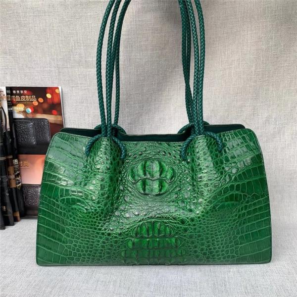 Genuine Alligator Leather Lady Large Totes Exotic Crocodile Skin Female Top-handle Handbag Women Single Shoulder Bag