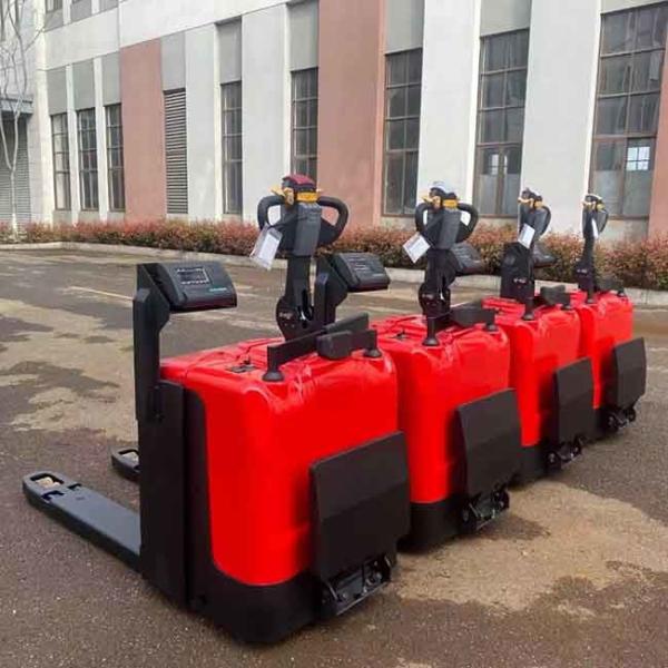 Red 3000kgs Electric Pallet Jack Stacker 3T Powered Pallet Truck