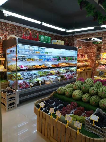 Supermarket Air Cooling Multideck Open Vegetable Fruit Display Chiller