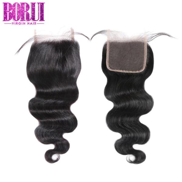 Brazilian Unprocessed Hair Bundles With Closure , 6 * 6 5 * 5 4 * 4 Lace Closure