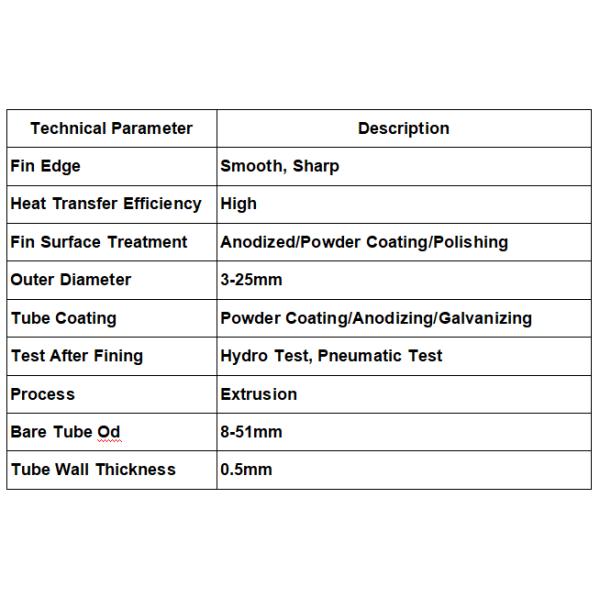 Aluminum Low Fin Tubes with Enhanced Heat Transfer Smooth Fin Edge Anodized Coating