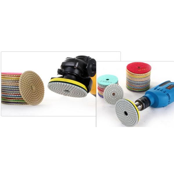 Safety 5 Step Diamond Polishing Pads , 100mm OD Diamond Flexible Polishing Pad