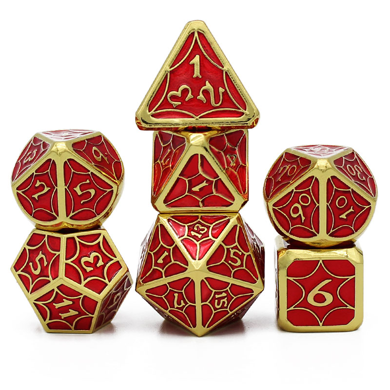 Zinc Alloy Metal Dice Set with Custom Logo and Sharp Edge for DND RPG Games