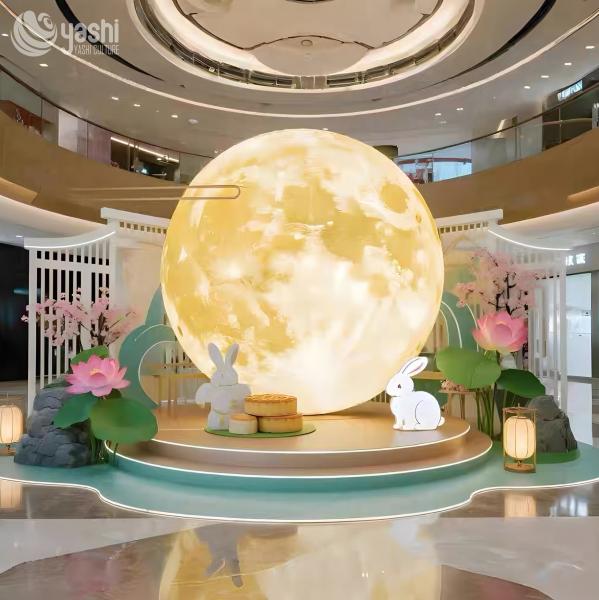 LED Lighting Outdoor Inflatable Decorations Giant Moon Lotus Flower Balloons