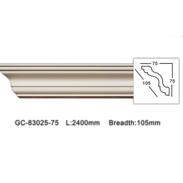 GC-83025 Factory Supply Vintage Anti-Aging Polyurethane Plain Pu Ceiling Cornice