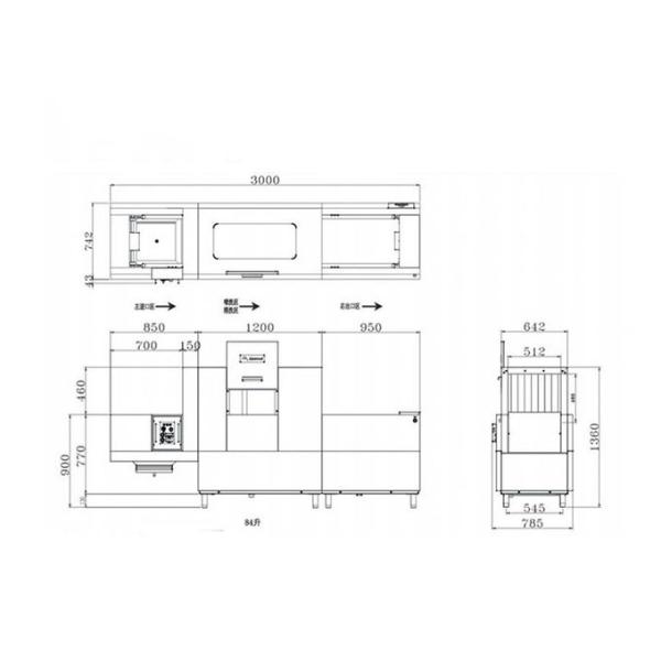 Electric 3000mm 380V Commercial Kitchen Dishwasher