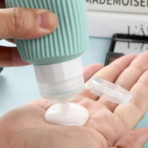 Leak Proof Refill Plastic Silicone Travel Bottle Kit for Toiletries 6oz 177ml