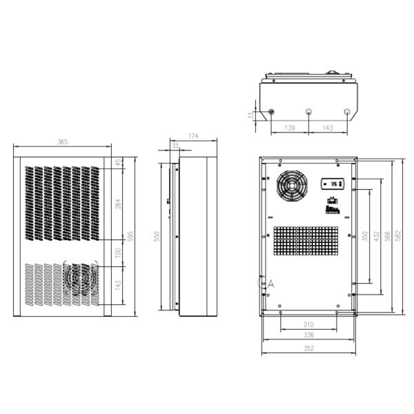 aire acondicionado al aire libre del gabinete 600W