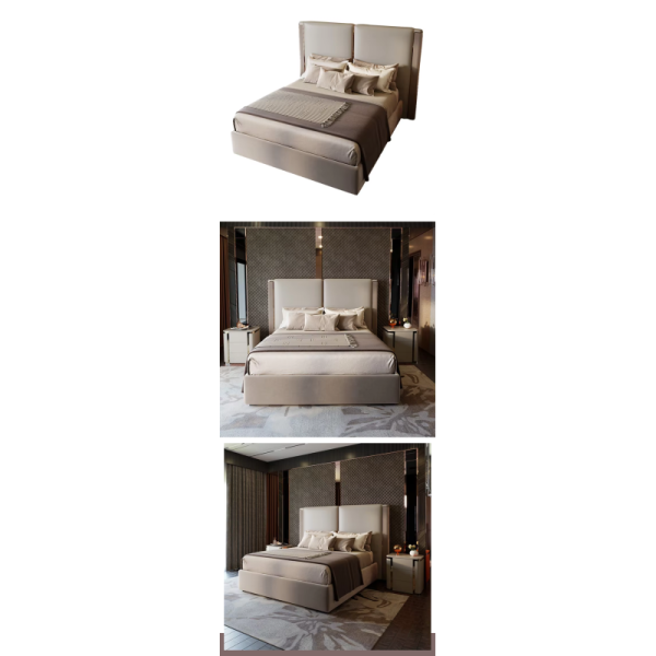 Manufacturer Customization High Quality Italian Design Luxury Bedroom Furniture Hotel Villa Bedroom Bed