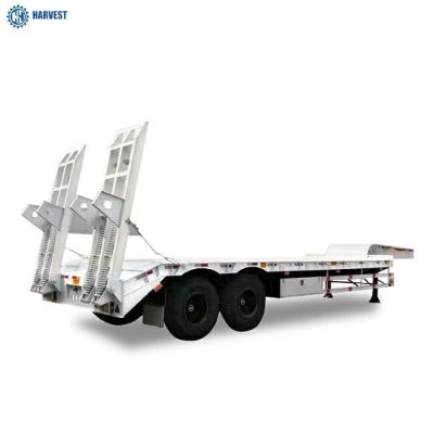 12.00R20 8pcs Tires 40 Ton Loading Capacity Harvest 2 Axles Lowbed Semi Trailer