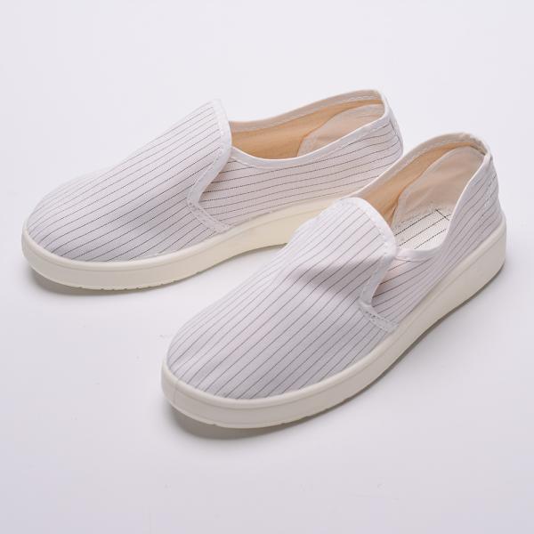 Food factory cleanroom stripe canvas PVC sole shoe breathable esd antistatic shoes